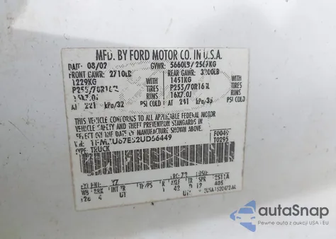 2002 Ford Explorer Sport Trac from USA, damaged, VIN 1FMZU67E52UD56449